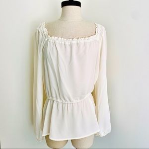 Michael Kors Long Sleeve Ivory White Blouse